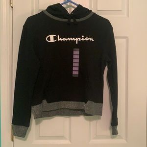 Black Champion hooded sweater with silver details